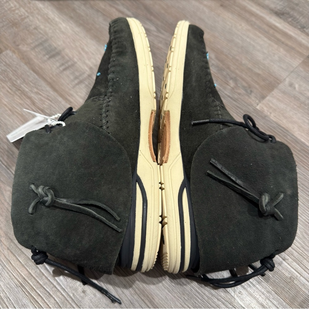 Visvim Lhamo Folk Black Suede Slip On Moccasin Loafers - Picture 10 of 16